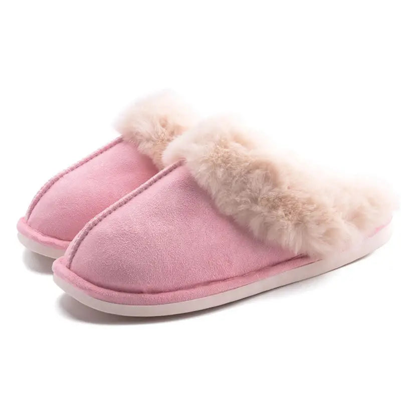 Solid Color Fluffy Home Warm Slippers, Soft Sole Platform Plush Lined Shoes, Backless Non-slip Mute Shoes